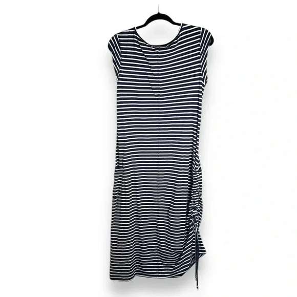 Toad&Co Muse Maxi Dress Navy and White Stripes Size Large Nautical Outdoor - Picture 8 of 8